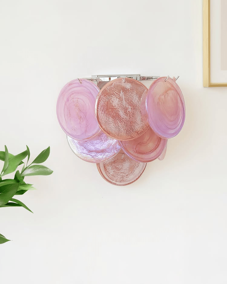 Lunaria Disc Murano Wall Light, Hardwired Wall Sconce, detail 12