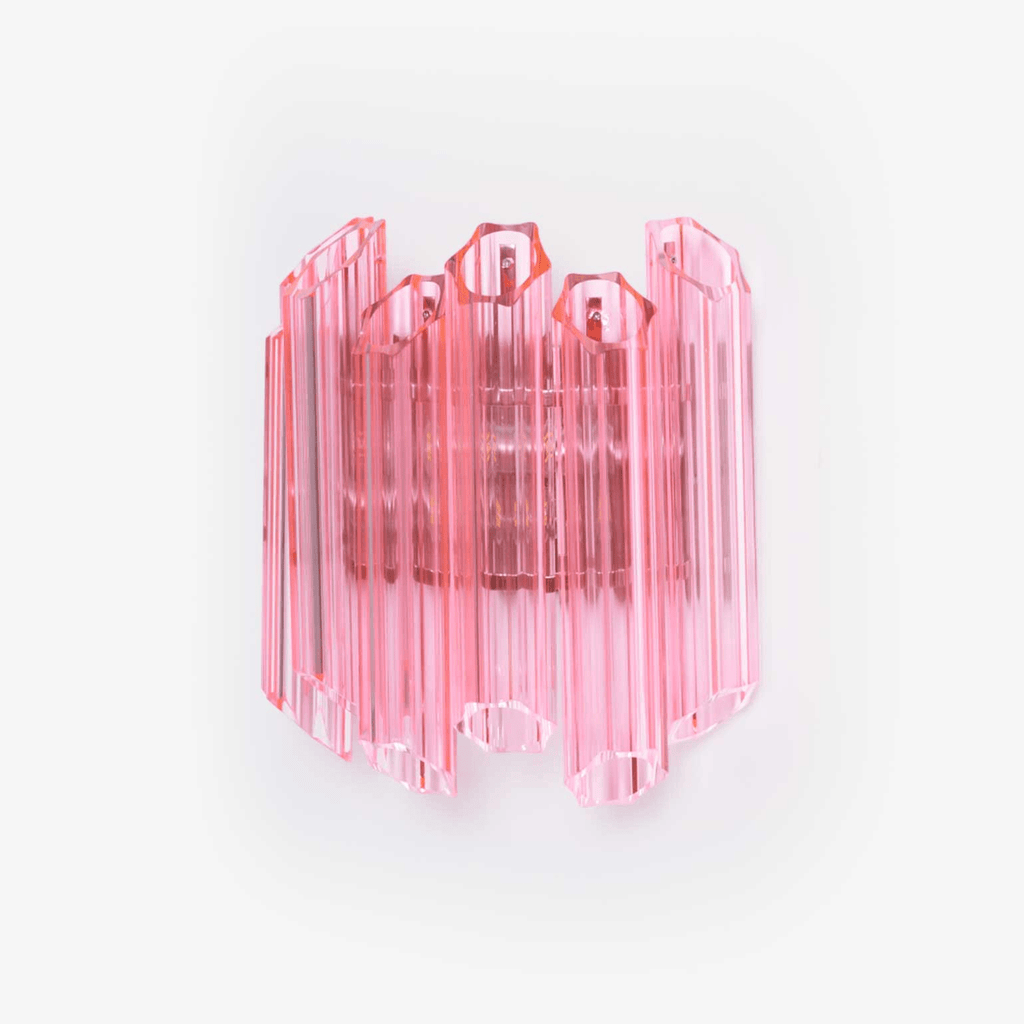 Pink Palermo Murano Wall Light, Hardwired Wall Sconce, Metal, L 31cm x H 32cm x W 17cm
