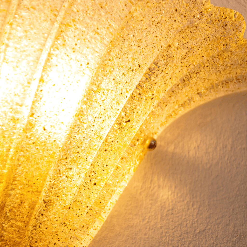 Scallop Edge Glass Wall Light, Hardwired Wall Sconce, detail 4