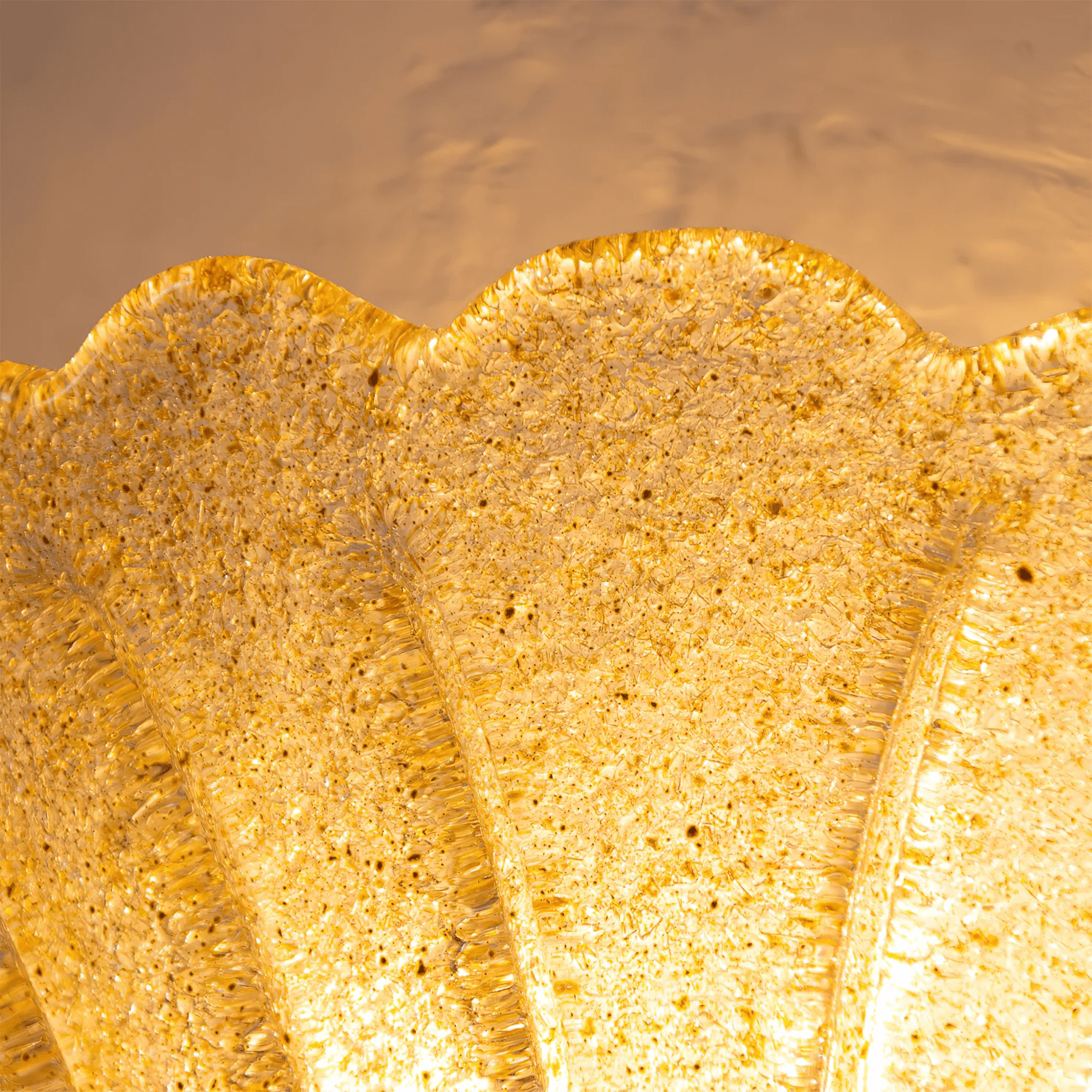 Scallop Edge Glass Wall Light, Hardwired Wall Sconce, detail 5
