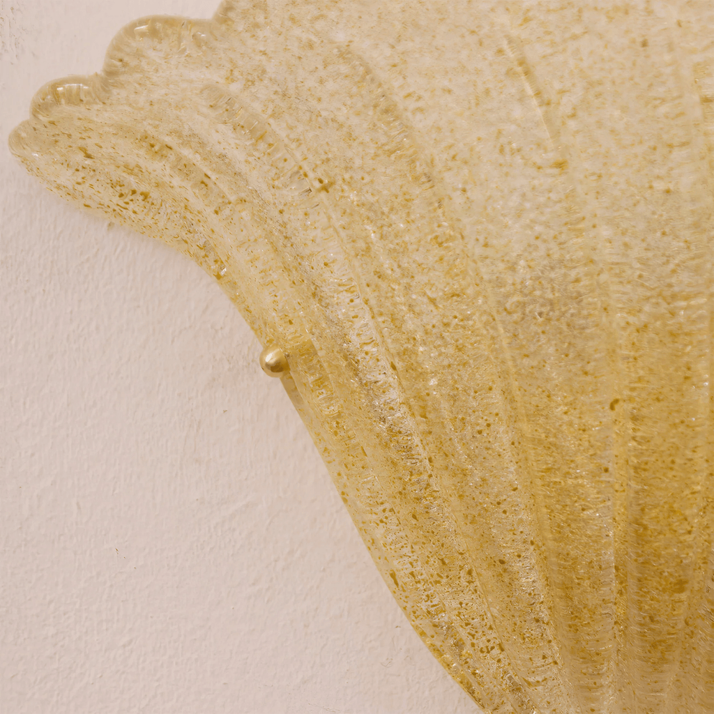 Scallop Edge Glass Wall Light, Hardwired Wall Sconce, detail 6