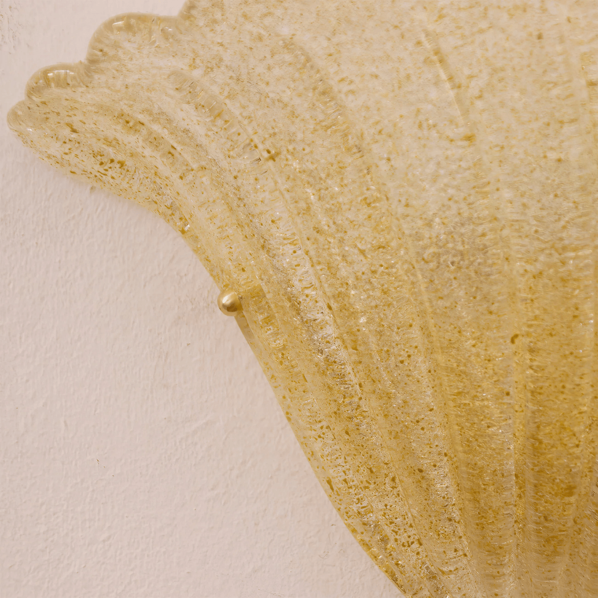Scallop Edge Glass Wall Light, Hardwired Wall Sconce, detail 6
