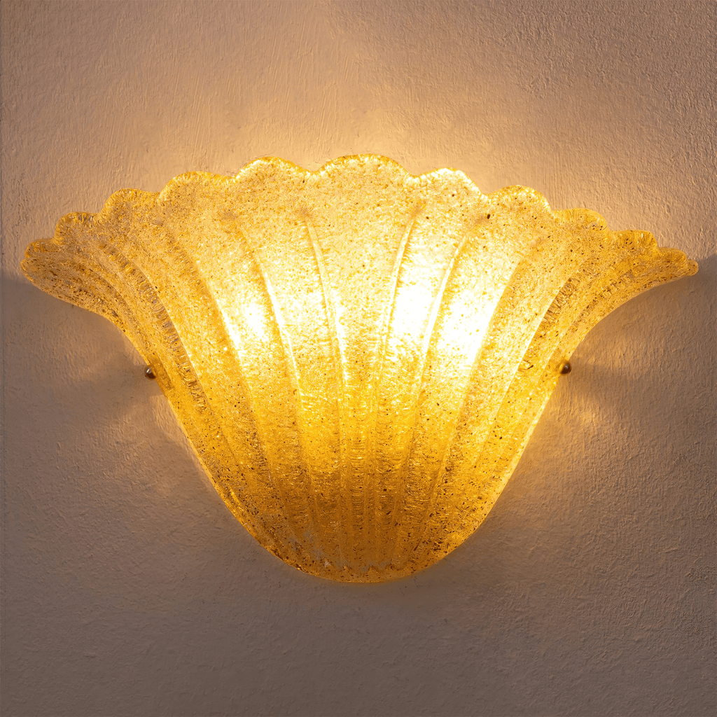 Scallop Edge Glass Wall Light, Hardwired Wall Sconce, detail 8
