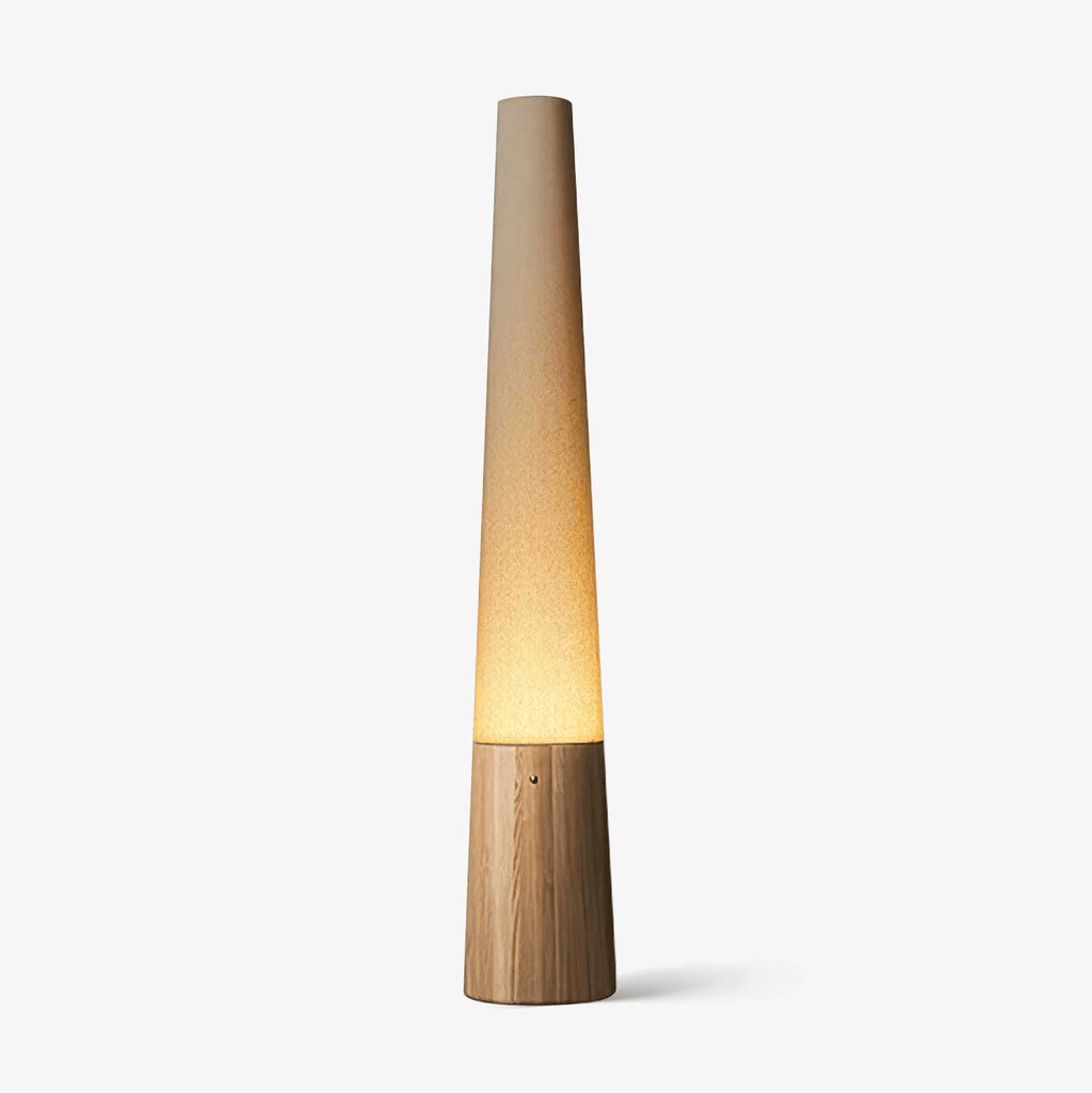 Cone Wooden Floor Light, Floor Lamp, Metal, Dia 29cm x H 174cm