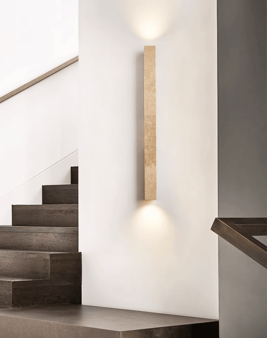 Travertine Column Wall Light, Hardwired Wall Sconce, detail 11