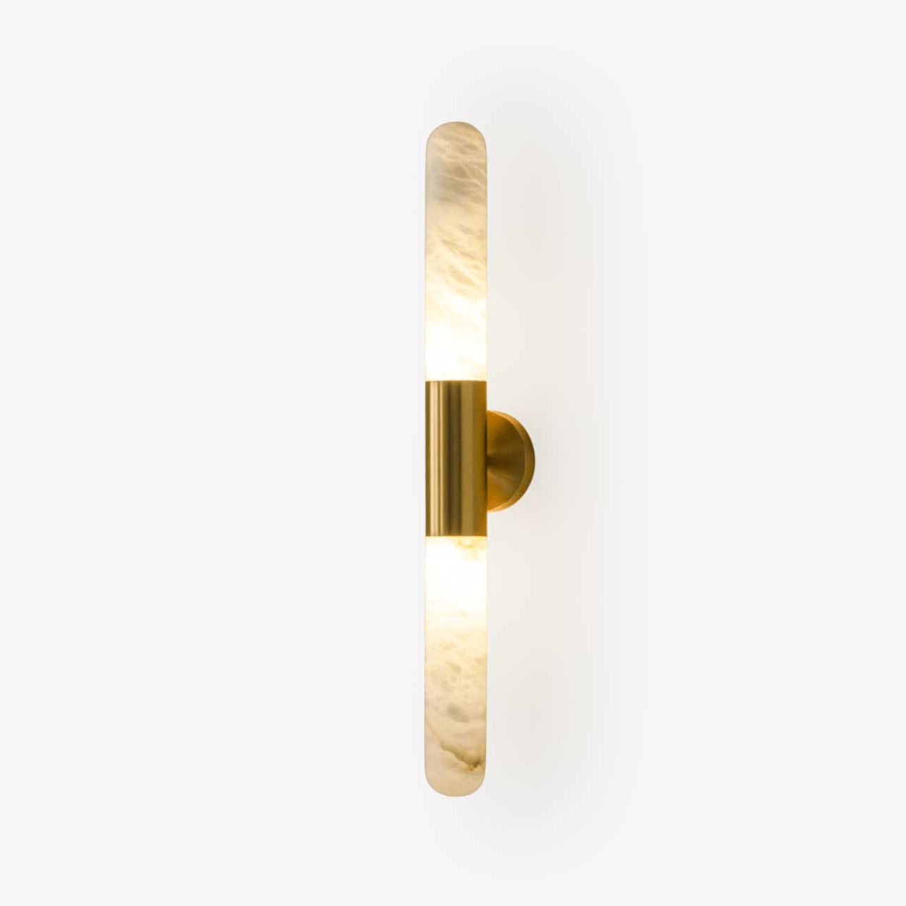 Cavoya Alabaster Wall Light, Hardwired Wall Sconce, Metal, Dia 6cm x H 65cm