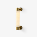 Alatar Alabaster Wall Light, Hardwired Wall Sconce, Metal, Dia 6cm x W 10cm x H 35cm