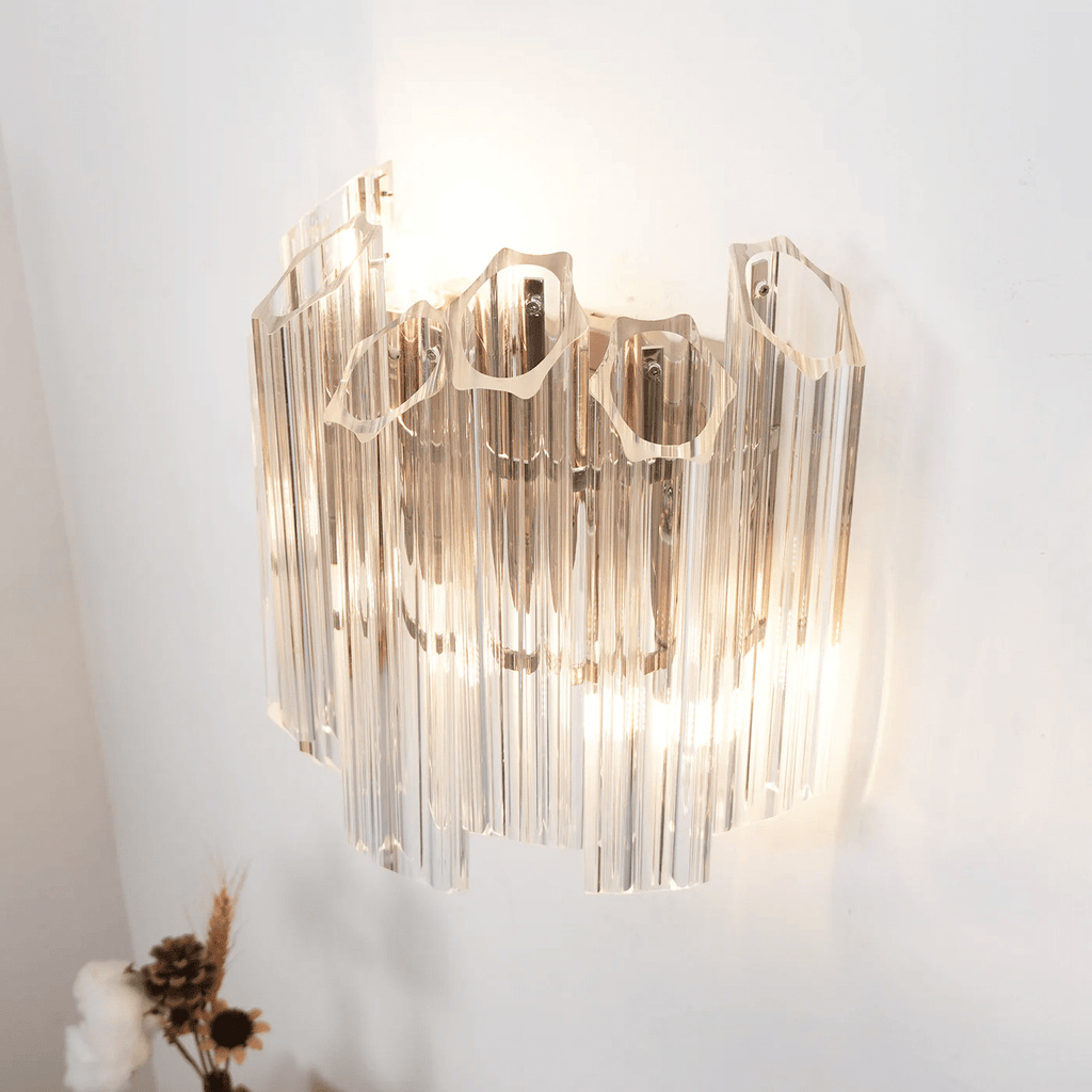 Clear Palermo Murano Wall Light, Hardwired Wall Sconce, detail 9