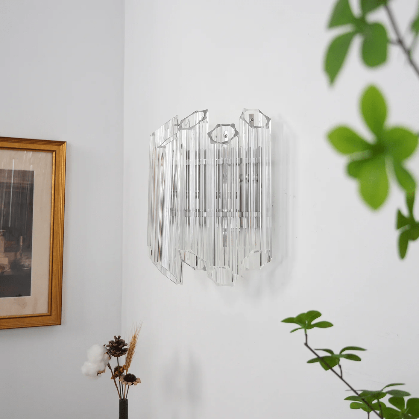 Clear Palermo Murano Wall Light, Hardwired Wall Sconce, detail 5