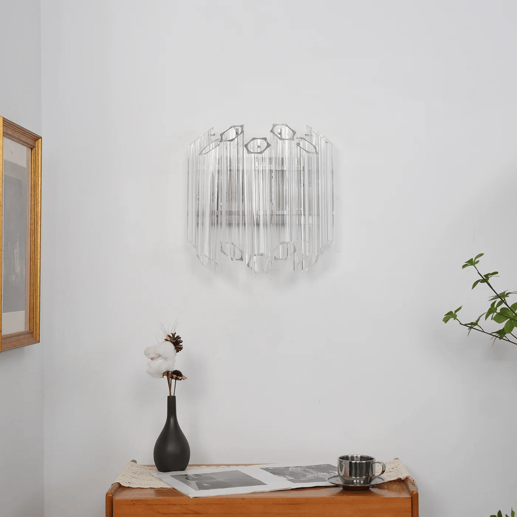 Clear Palermo Murano Wall Light, Hardwired Wall Sconce, detail 6