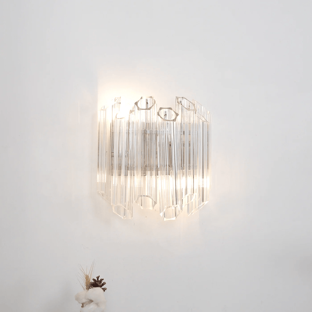 Clear Palermo Murano Wall Light, Hardwired Wall Sconce, detail 10