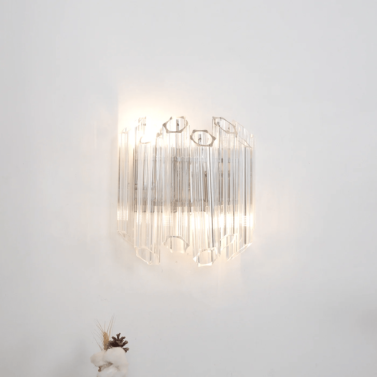 Clear Palermo Murano Wall Light, Hardwired Wall Sconce, detail 10