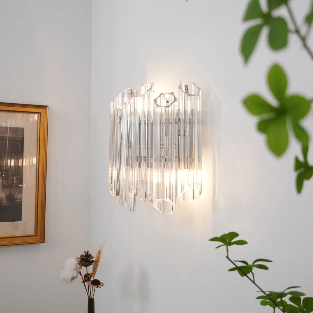 Clear Palermo Murano Wall Light, Hardwired Wall Sconce, detail 3
