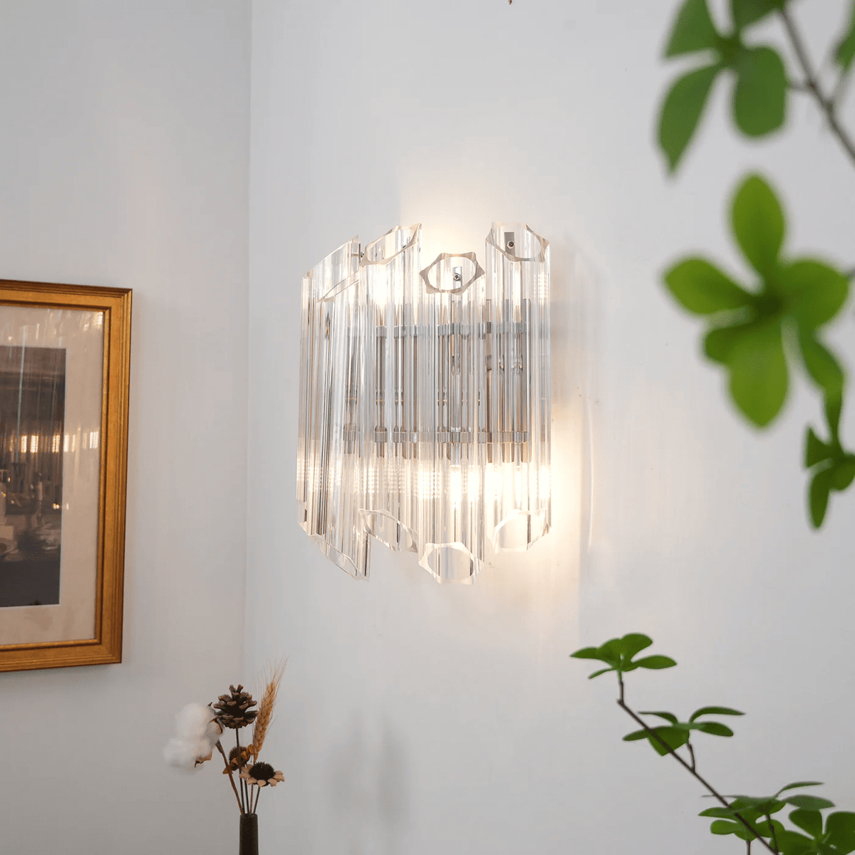 Clear Palermo Murano Wall Light, Hardwired Wall Sconce, detail 3