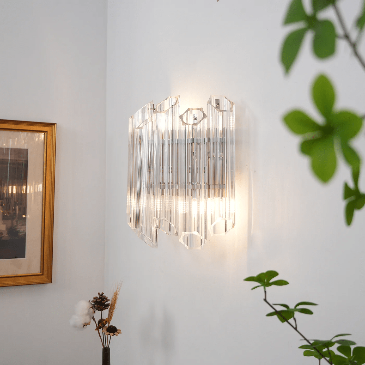 Clear Palermo Murano Wall Light, Hardwired Wall Sconce, detail 3