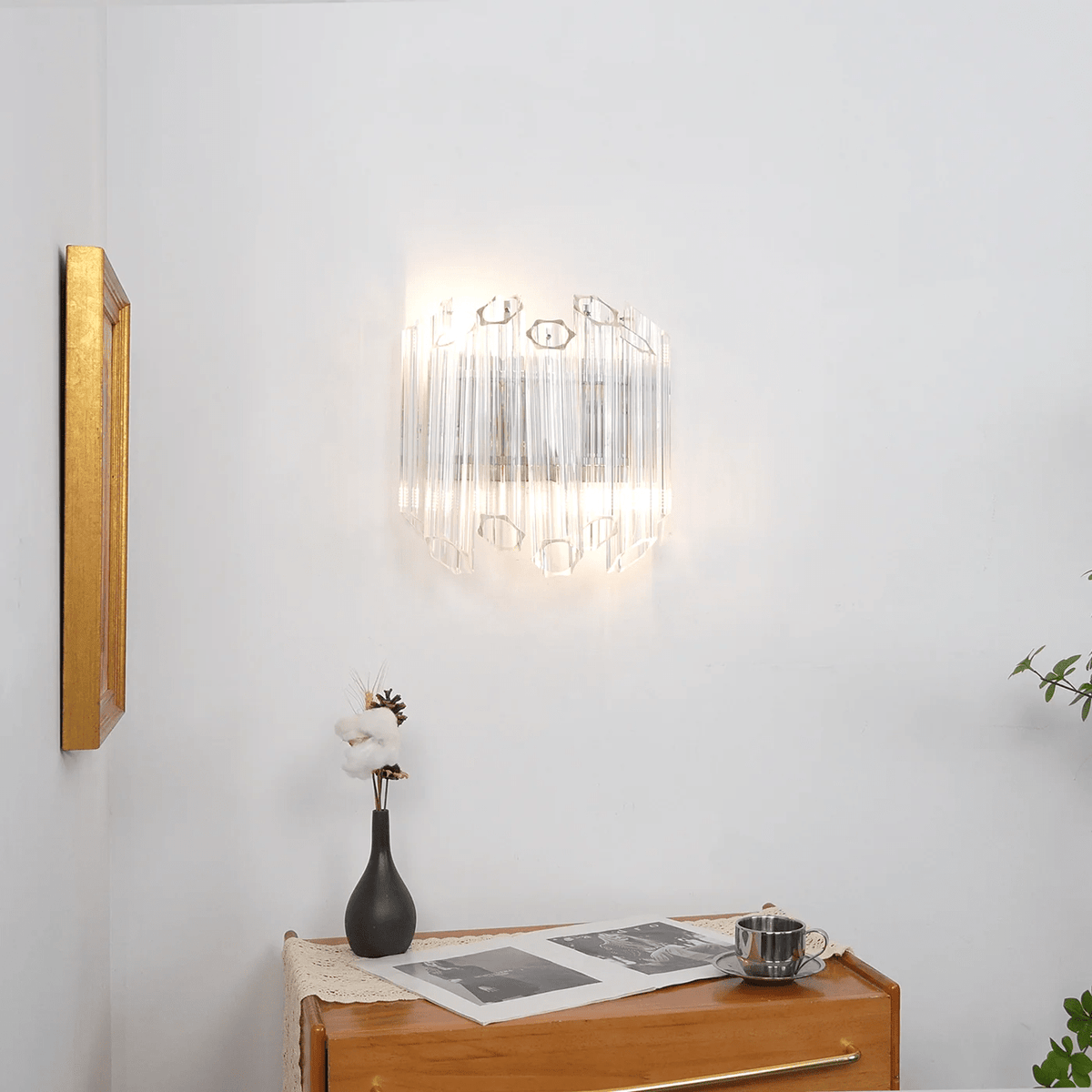 Clear Palermo Murano Wall Light, Hardwired Wall Sconce, detail 11