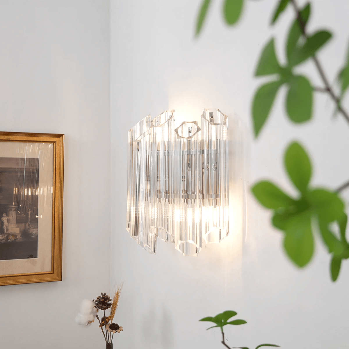 Clear Palermo Murano Wall Light, Hardwired Wall Sconce, detail 7