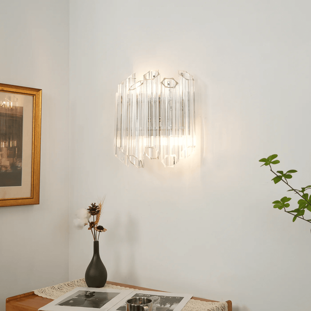 Clear Palermo Murano Wall Light, Hardwired Wall Sconce, detail 12