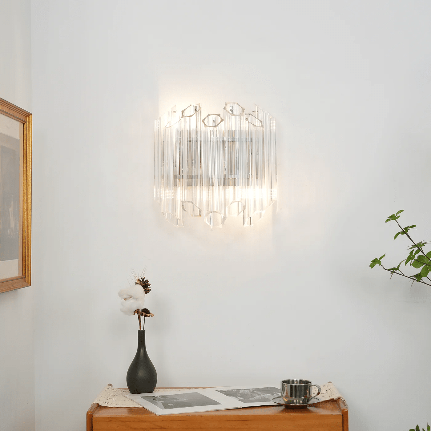 Clear Palermo Murano Wall Light, Hardwired Wall Sconce, detail 4