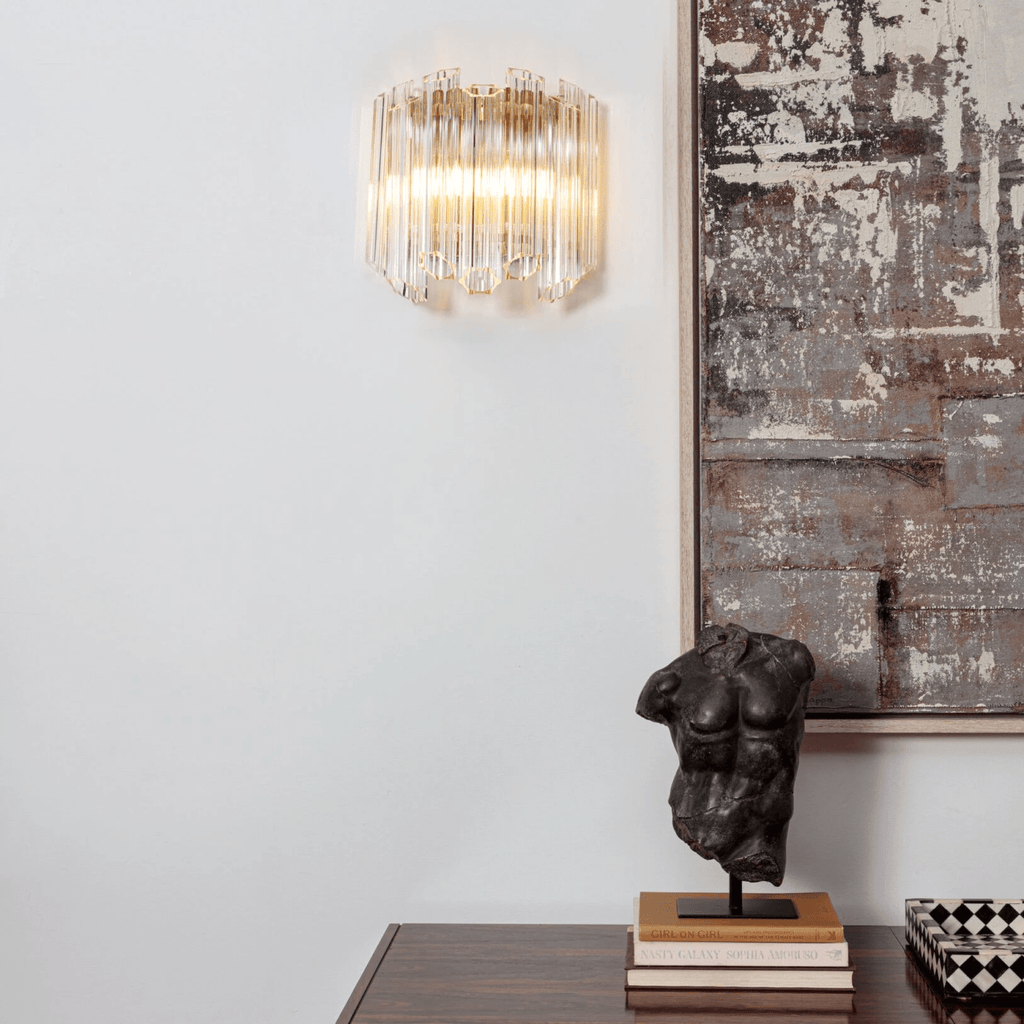 Clear Palermo Murano Wall Light, Hardwired Wall Sconce, detail 13