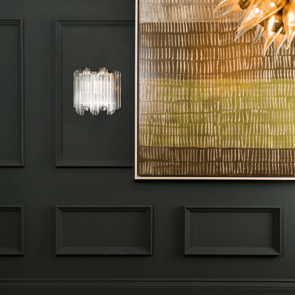 Clear Palermo Murano Wall Light, Hardwired Wall Sconce, detail 18