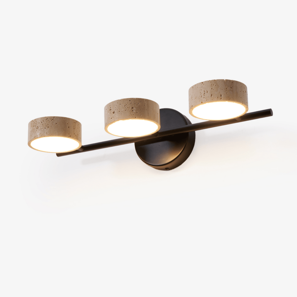 Traviso Beam Vanity Fixture, Bathroom Vanity Light, Yellow Travertine, Dia 32cm x H 4cm