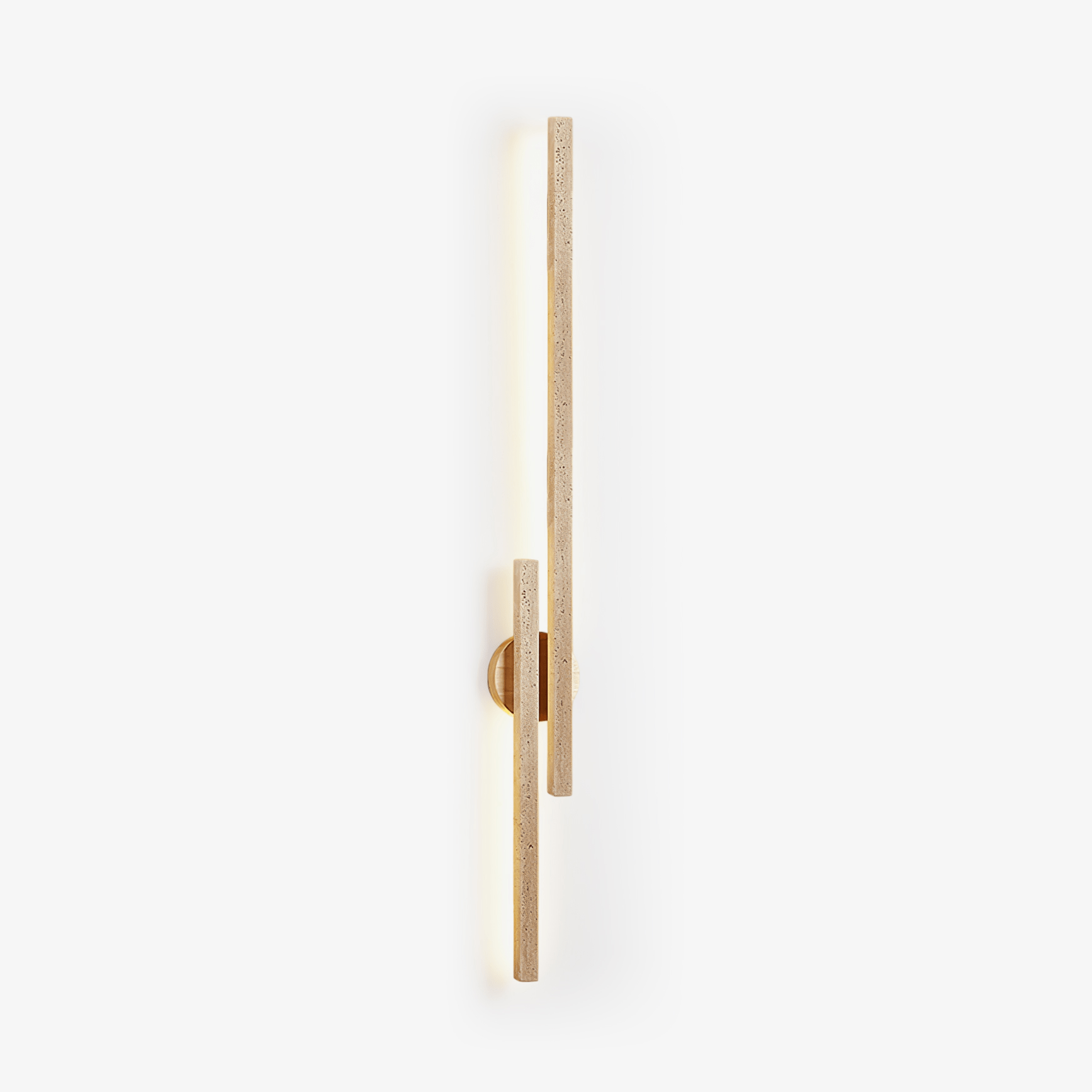 Aeris Travertine Wall Light, Hardwired Wall Sconce, Yellow Travertine, Dia 12cm x H 80cm