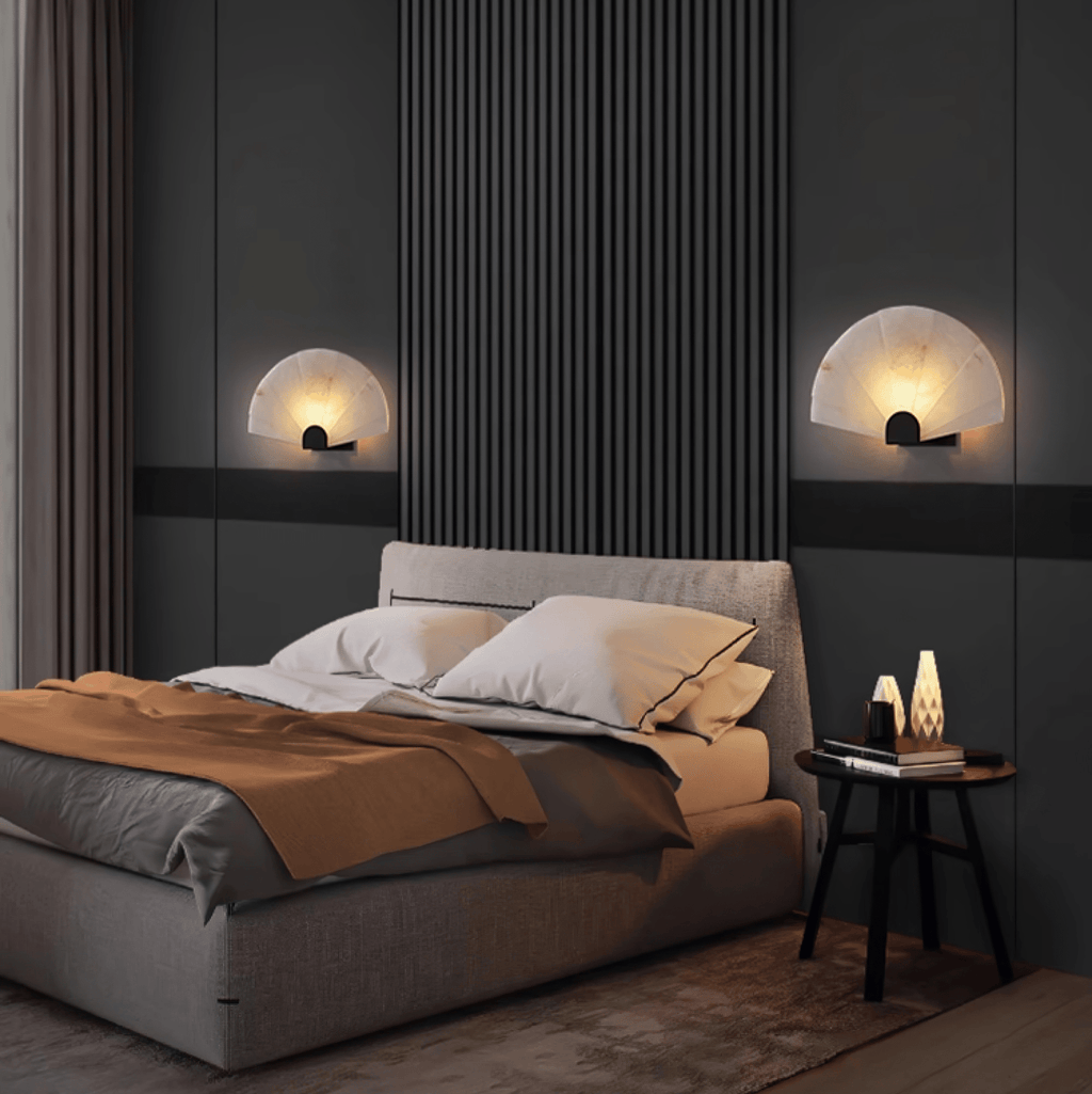 Nevora Alabaster Wall Light, Hardwired Wall Sconce, detail 7