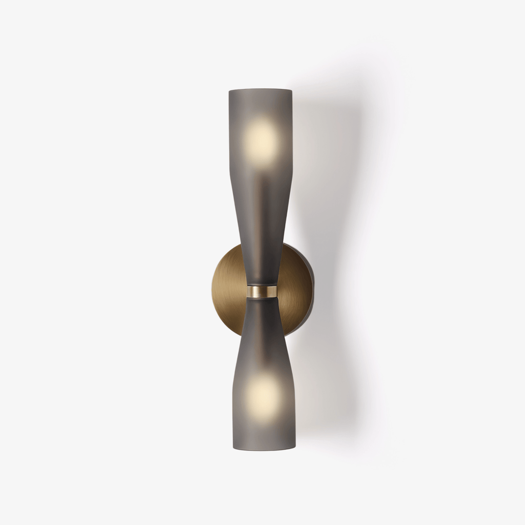 Ovalo Duo Wall Light, Hardwired Wall Sconce, Metal, Dia 12cm x H 42cm