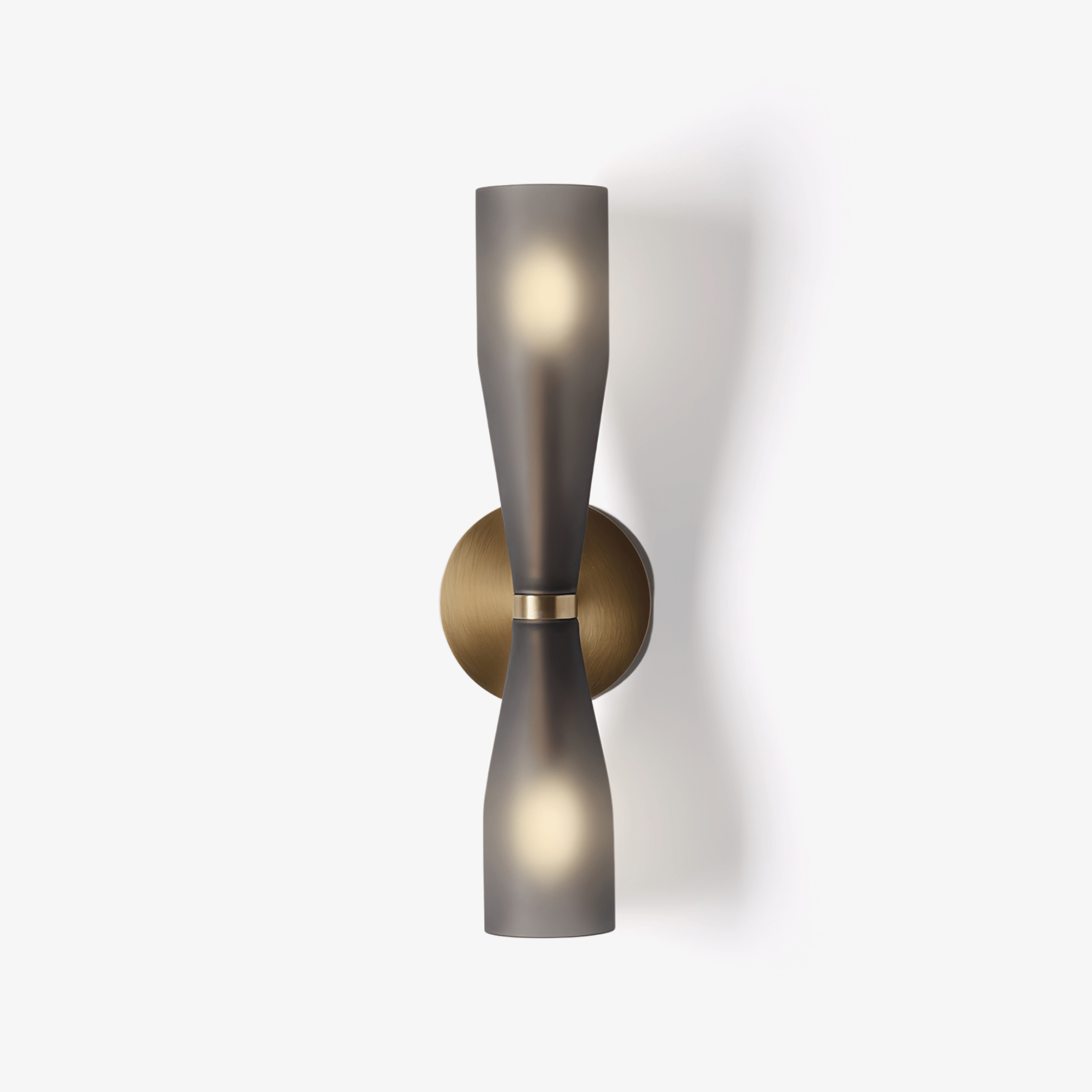 Ovalo Duo Wall Light, Hardwired Wall Sconce, Metal, Dia 12cm x H 42cm
