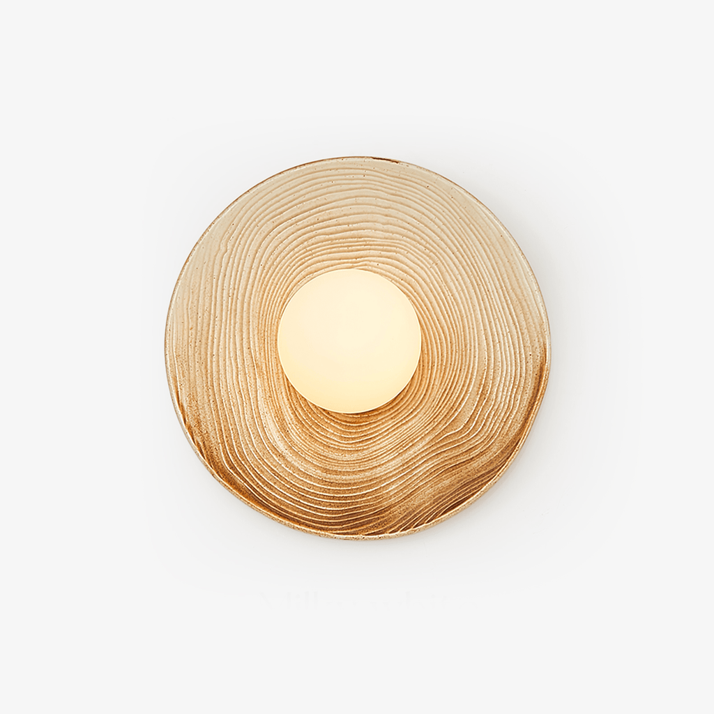Ovalo Ceramic Wall Light, Hardwired Wall Sconce, Marble, Dia 26cm x H 26cm