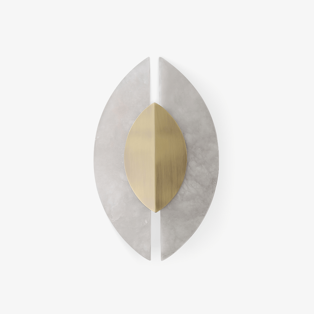 Solari Alabaster Leaf Wall Light, Hardwired Wall Sconce, detail 2