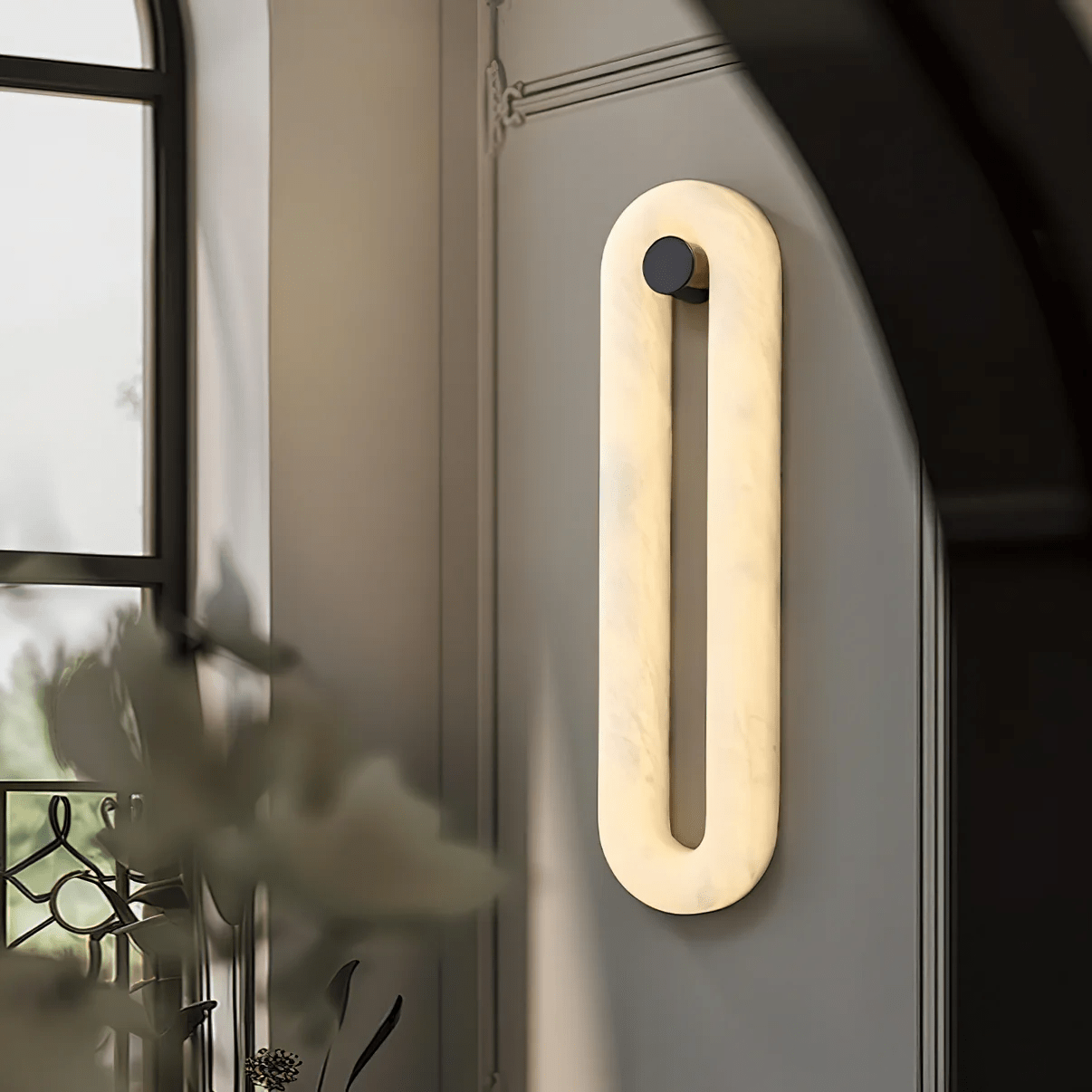 Alabaster Loop Wall Light, Hardwired Wall Sconce, detail 10