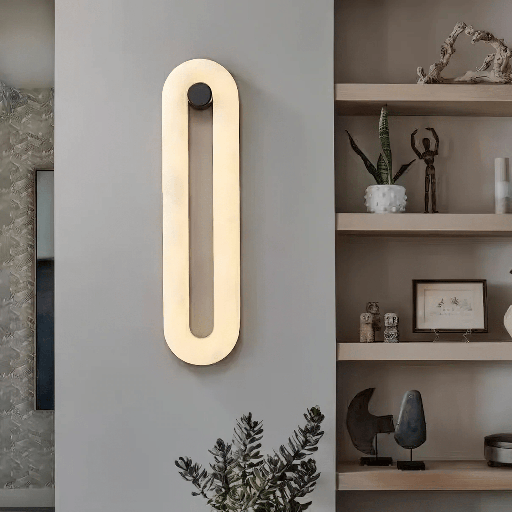 Alabaster Loop Wall Light, Hardwired Wall Sconce, detail 11