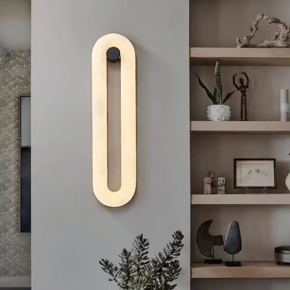 Alabaster Loop Wall Light, Hardwired Wall Sconce, detail 11