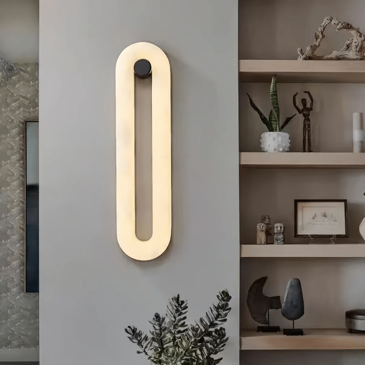 Alabaster Loop Wall Light, Hardwired Wall Sconce, detail 11