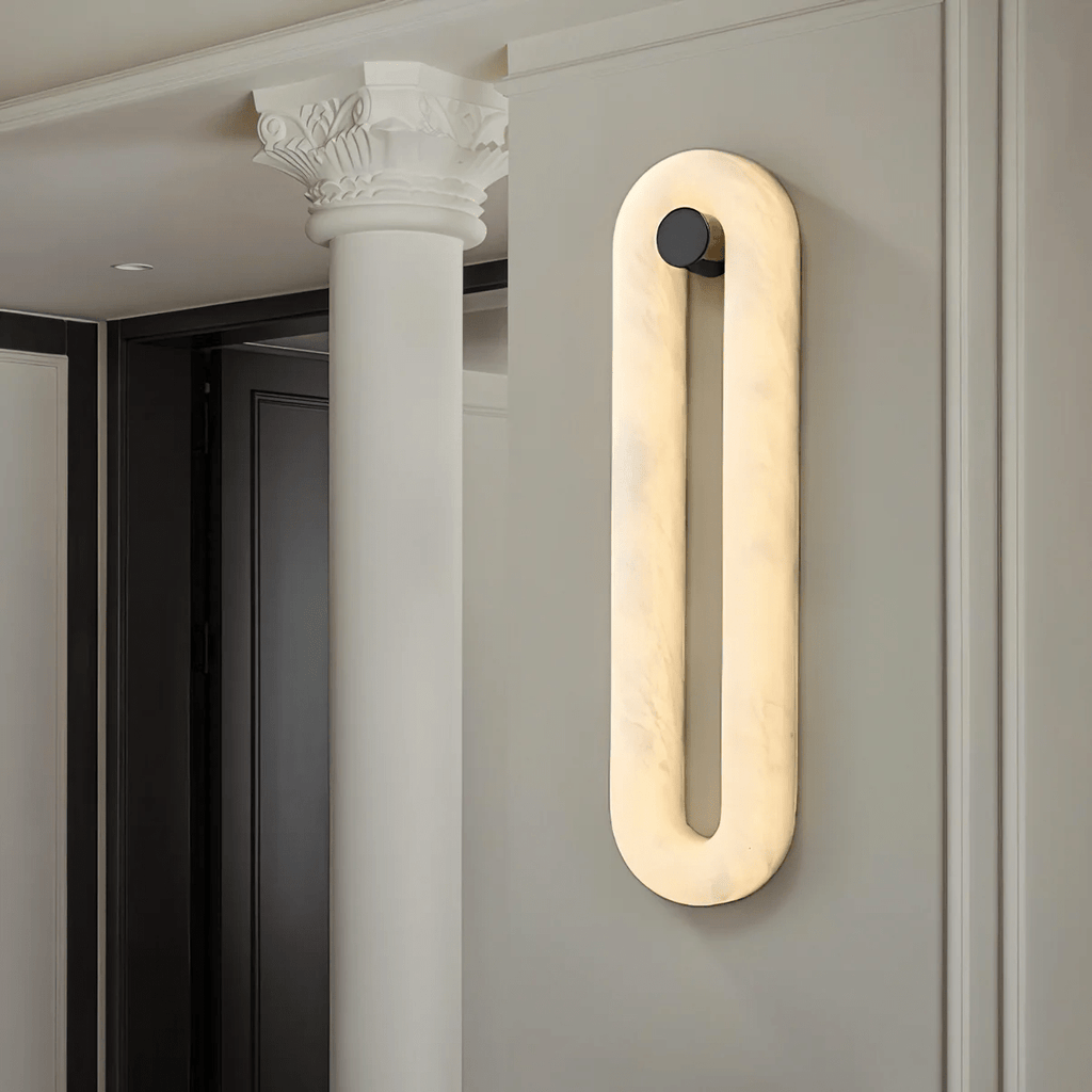 Alabaster Loop Wall Light, Hardwired Wall Sconce, detail 12