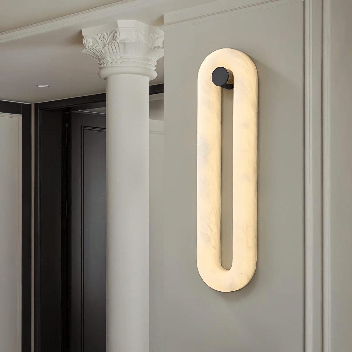 Alabaster Loop Wall Light, Hardwired Wall Sconce, detail 12