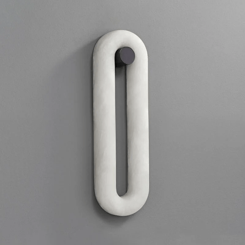 Alabaster Loop Wall Light, Hardwired Wall Sconce, Metal, Dia 15cm x W 5.5cm x H 40cm
