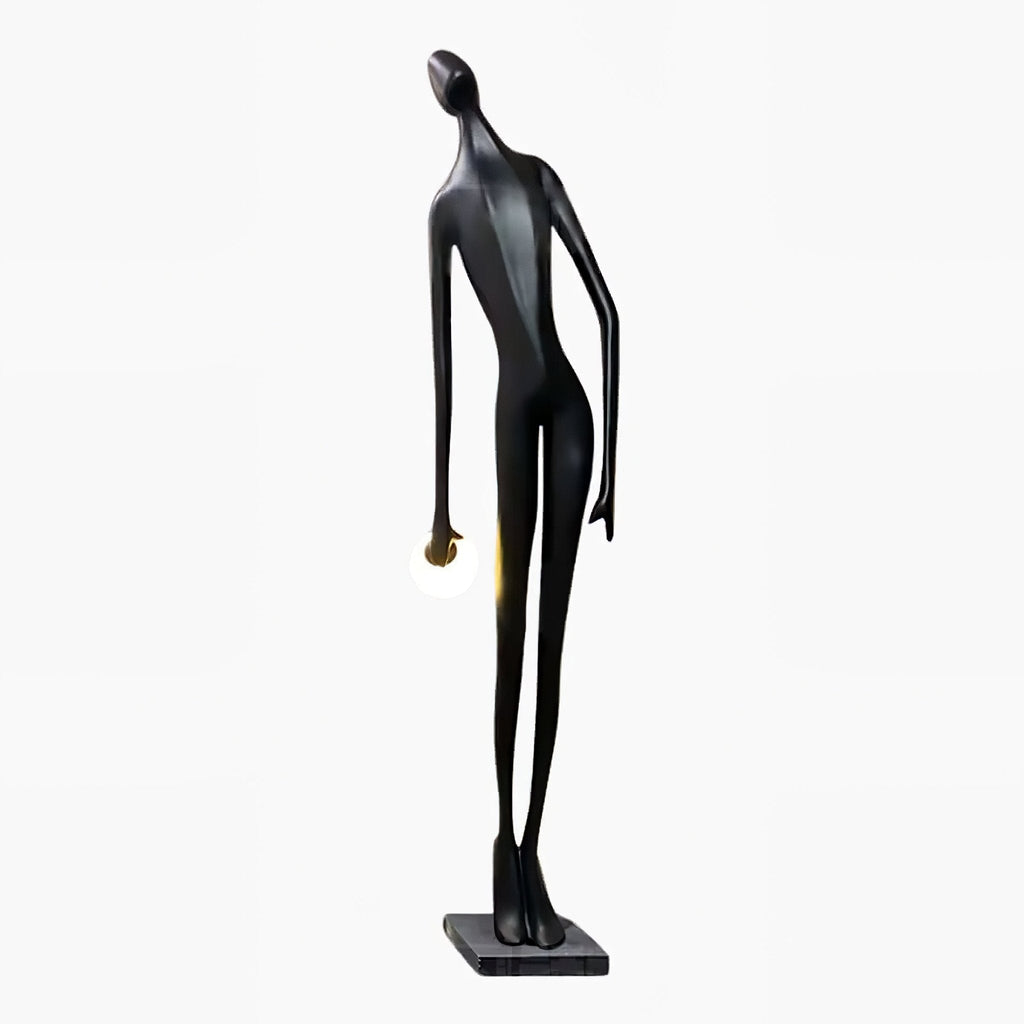 Noir Muse Sculpture Floor Light, Floor Lamp, Glass ball, L 50cm x W35cm x H 185cm