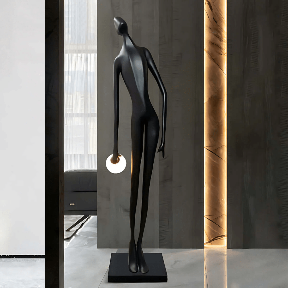 Noir Muse Sculpture Floor Light, Floor Lamp, detail 3