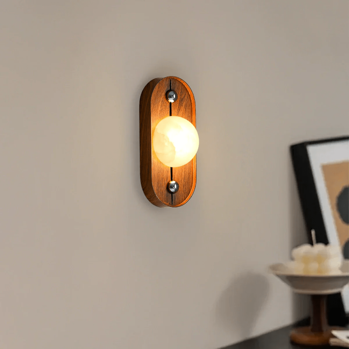 Koyan Alabaster Wall Light, Hardwired Wall Sconce, detail 3