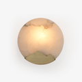 Lasterba Alabaster Wall Light, Hardwired Wall Sconce, Brass, ∅ 7.9″ x H 7.9″