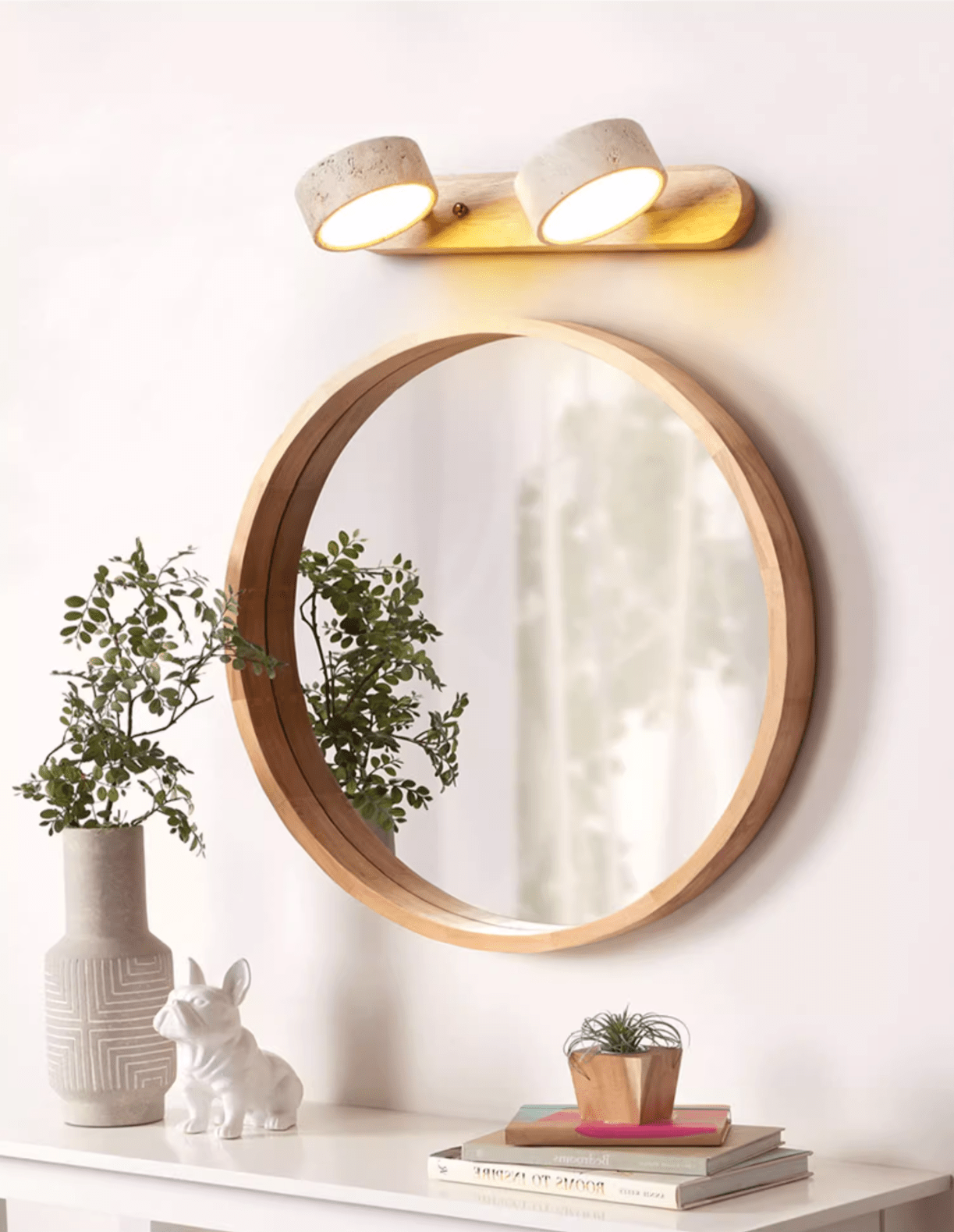 Travertine Duo Rechargeable Wall Light, Bathroom Wall Sconce, detail 10