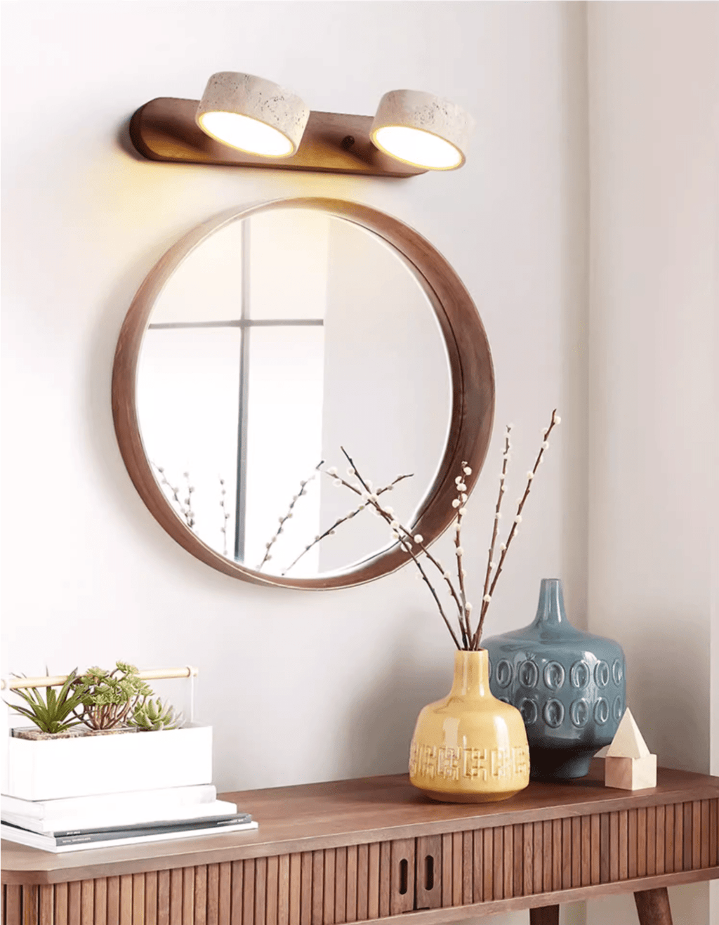 Travertine Duo Rechargeable Wall Light, Bathroom Wall Sconce, detail 9