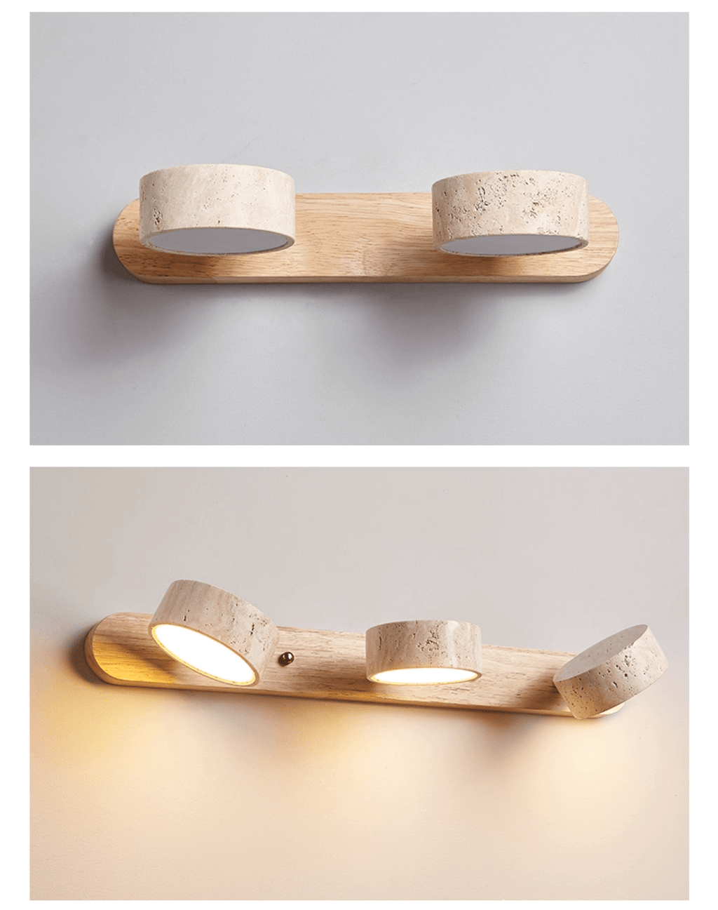 Travertine Duo Rechargeable Wall Light, Bathroom Wall Sconce, detail 28