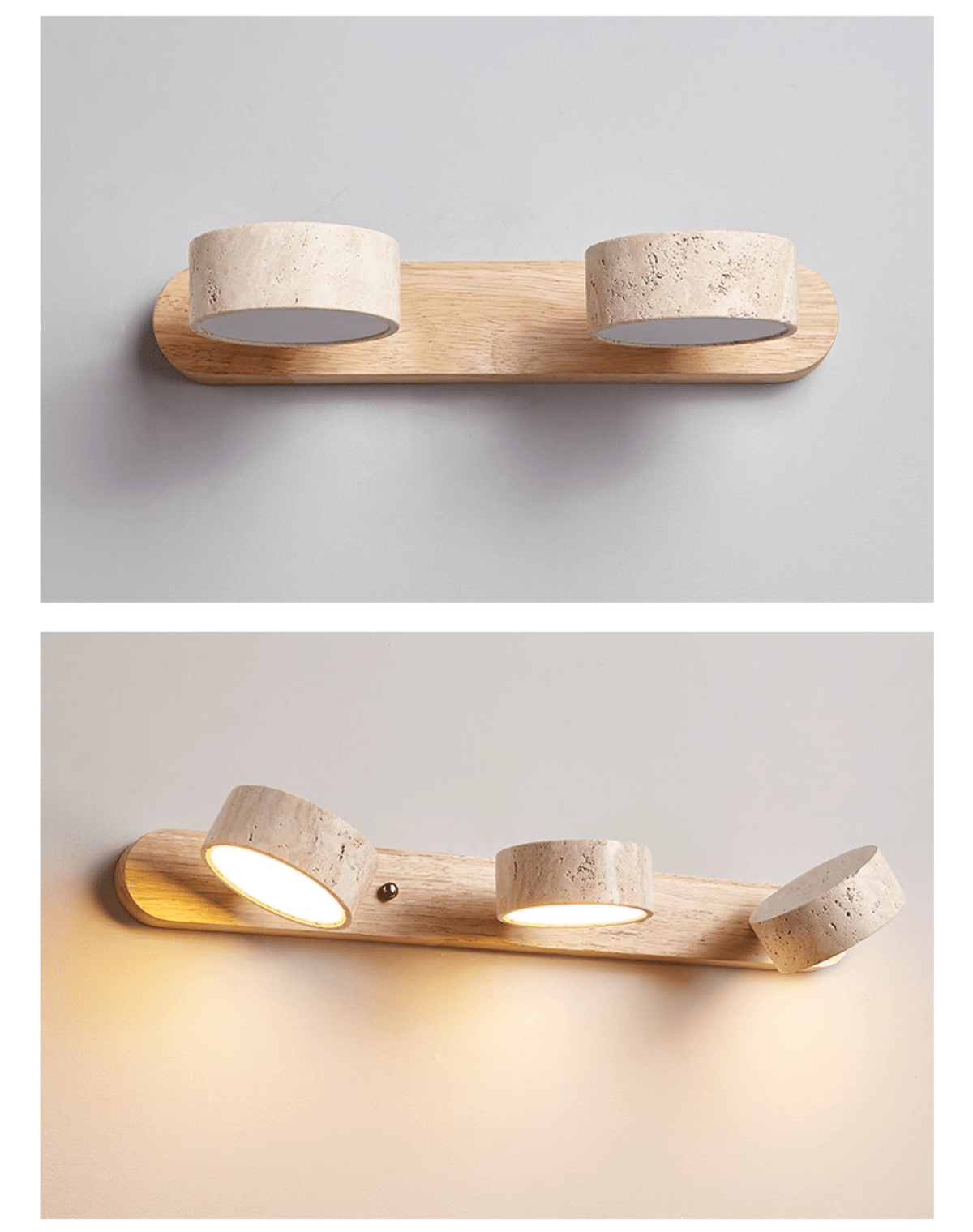 Travertine Duo Rechargeable Wall Light, Bathroom Wall Sconce, detail 28