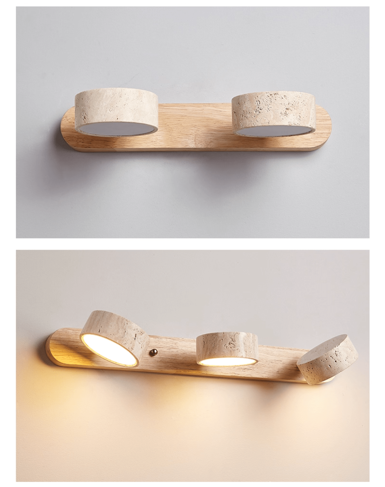 Travertine Duo Rechargeable Wall Light, Bathroom Wall Sconce, detail 28