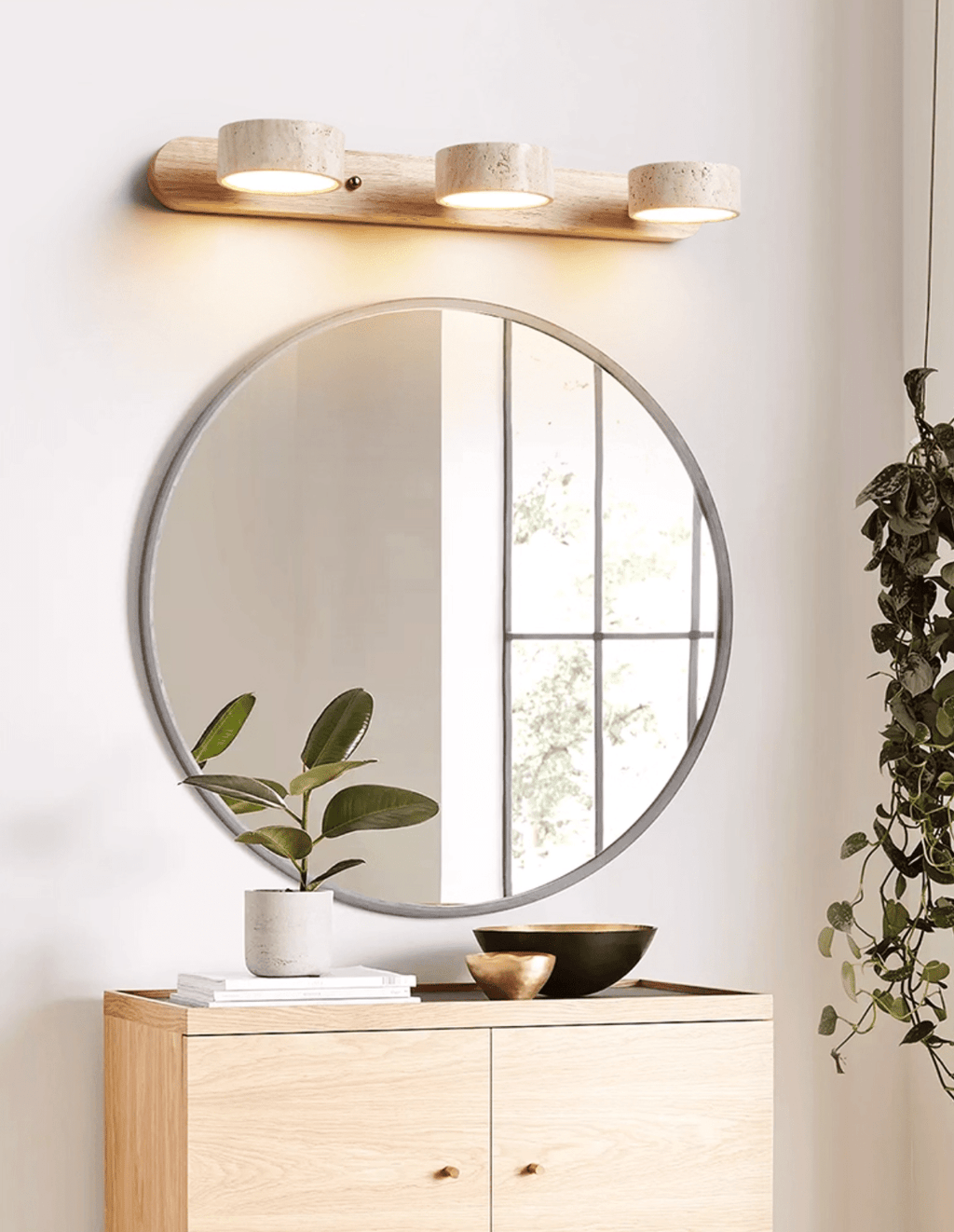 Travertine Duo Rechargeable Wall Light, Bathroom Wall Sconce, detail 8