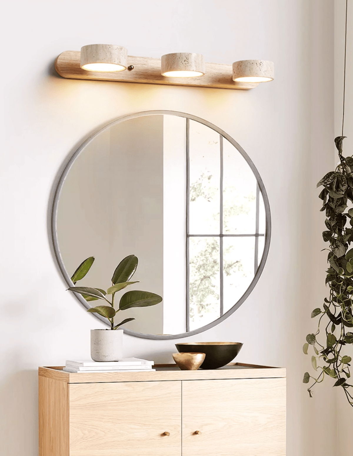 Travertine Duo Rechargeable Wall Light, Bathroom Wall Sconce, detail 8